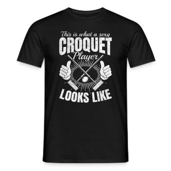 Voici à quoi ressemble un joueur de croquet sexy - Cr - T-shirt homme - noir - Devant - AI Model Male 178 light (178cm)