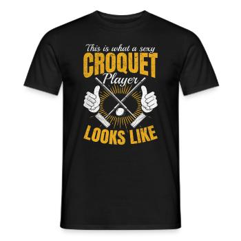 Croquet Game - sexy Croquet player - Men's T-Shirt - black - Front - AI Model Male 178 light (178cm)