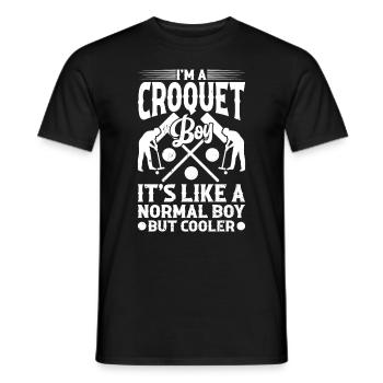 Croquet Boy Croquet Player Boy - Men's T-Shirt - black - Front - AI Model Male 178 light (178cm)