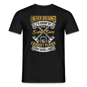 Jeu de Croquet Sport Croquet - Super Sexy Croquet pl - T-shirt homme - noir - Devant - AI Model Male 178 light (178cm)