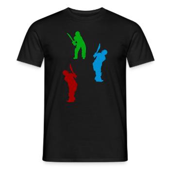 Silhouette De Cricket Silhouettes De Joueur De Cricket C - T-shirt homme - noir - Devant - AI Model Male 178 light (178cm)