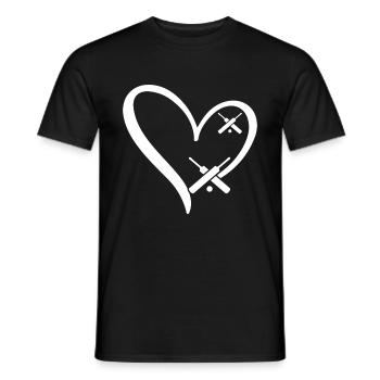 Cricket Heart Cricketing Cricket Player Cricket He - Männer T-Shirt - Schwarz - Vorne - AI Model Male 178 light (178cm)