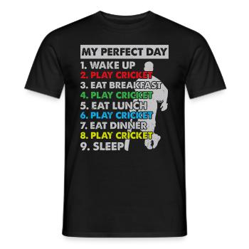 Joueur de cricket Cricket Plan de la journée de cricket - T-shirt homme - noir - Devant - AI Model Male 178 light (178cm)