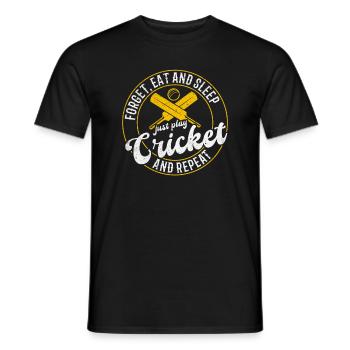 Oubliez, mangez et dormez, jouez au cricket et recommencez - T-shirt homme - noir - Devant - AI Model Male 178 light (178cm)