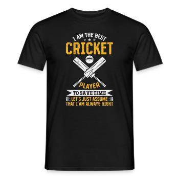 Cricket Game Cricketing I am the best Cricket play - Men's T-Shirt - black - Front - AI Model Male 178 light (178cm)