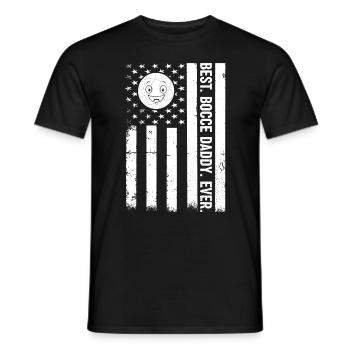 Best Bocce Daddy Ever - Boccia Player US Flag - Men's T-Shirt - black - Front - AI Model Male 178 light (178cm)