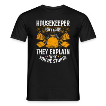 House Keeper House Cleaning House Cleaner - Housek - Männer T-Shirt - Schwarz - Vorne - AI Model Male 178 light (178cm)