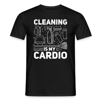 Le nettoyage est mon cardio - Funny Housekeeper Funny Yes - T-shirt homme - noir - Devant - AI Model Male 178 light (178cm)
