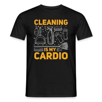 Le nettoyage est mon cardio - Concierge drôle Funny Housek - T-shirt homme - noir - Devant - AI Model Male 178 light (178cm)