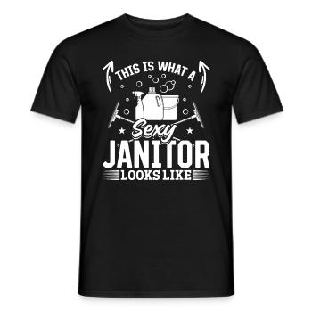 This Is What A Sexy Janitor Looks Like - Sexy Jani - Men's T-Shirt - black - Front - AI Model Male 178 light (178cm)
