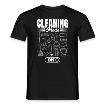 Femme de ménage Concierge - Mode de nettoyage activé - T-shirt homme - noir - Devant - AI Model Male 178 light (178cm)