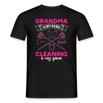 Grandma Is My Name Cleaning Is My Game - House Cle - Männer T-Shirt - Schwarz - Vorne - AI Model Male 178 light (178cm)