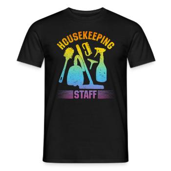 Housekeeping Staff Housekeeper House Cleaning - Men's T-Shirt - black - Front - AI Model Male 178 light (178cm)