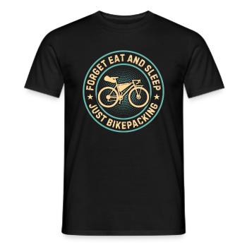Bikepacker - Forget Eat And Sleep Just Bikepacking - Men's T-Shirt - black - Front - AI Model Male 178 light (178cm)