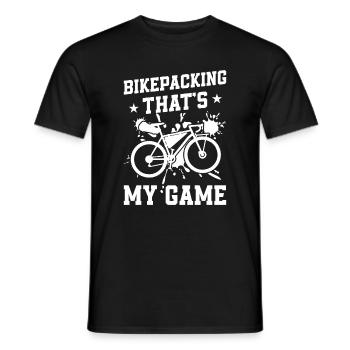 Bikepacking, c’est mon jeu - Gravel Bike Bikepacki - T-shirt homme - noir - Devant - AI Model Male 178 light (178cm)