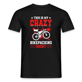 C’est mon vélo de gravier Crazy Bikepacking Shirt - T-shirt homme - noir - Devant - AI Model Male 178 light (178cm)