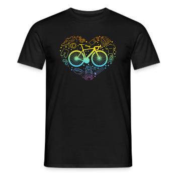 Bikepacking Heart Gravel Bike Bikepacker Heart Bik - Men's T-Shirt - black - Front - AI Model Male 178 light (178cm)