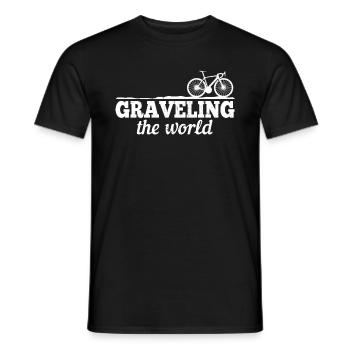 Graveling The World - Gravel Bike Bikepacker Bikep - Men's T-Shirt - black - Front - AI Model Male 178 light (178cm)