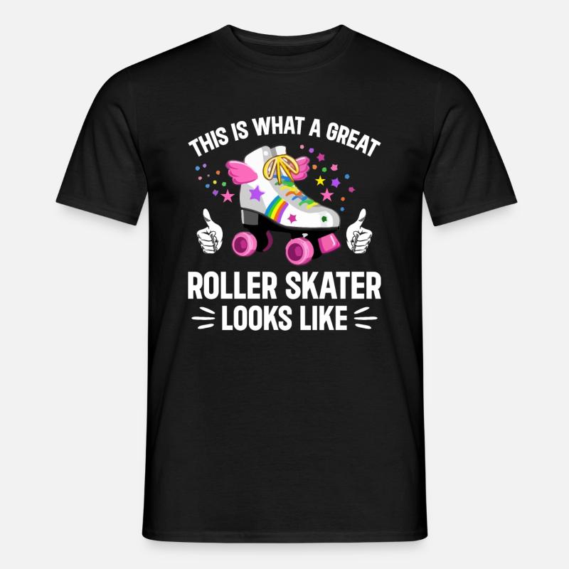 Roller Skating - Great Roller Skater - Männer T-Shirt - Schwarz