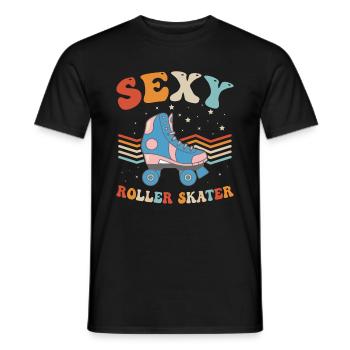 Roller Skates Roller Skating - Sexy Roller Skater - Männer T-Shirt - Schwarz - Vorne - AI Model Male 178 light (178cm)