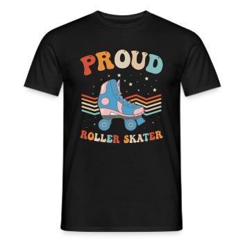 Roller Skates Roller Skating - Proud Roller Skater - Männer T-Shirt - Schwarz - Vorne - AI Model Male 178 light (178cm)