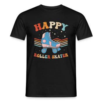 Roller Skates Roller Skating - Happy Roller Skater - Männer T-Shirt - Schwarz - Vorne - AI Model Male 178 light (178cm)