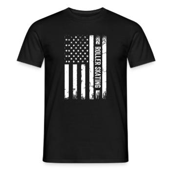 Roller Skating US Flag Roller Skates Roller Skater - Männer T-Shirt - Schwarz - Vorne - AI Model Male 178 light (178cm)