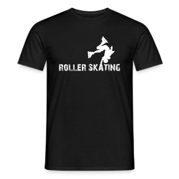 Roller Skates Roller Skating Silhouette Roller Ska - Männer T-Shirt - Schwarz - Vorne - AI Model Male 178 light (178cm)