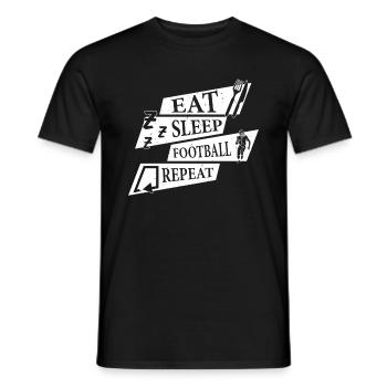 Eat Sleep Football Repeat - Football américain - T-shirt homme - noir - Devant - AI Model Male 178 light (178cm)