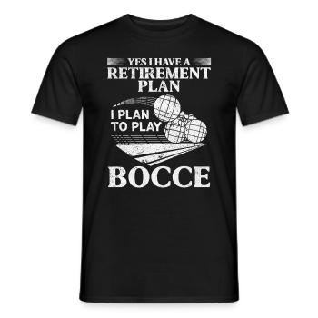 Oui, j’ai un plan de retraite, j’ai l’intention de jouer à la pétanque - T-shirt homme - noir - Devant - AI Model Male 178 light (178cm)