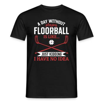 Citations drôles de floorball Joueur de floorball Unihockey - T-shirt homme - noir - Devant - AI Model Male 178 light (178cm)