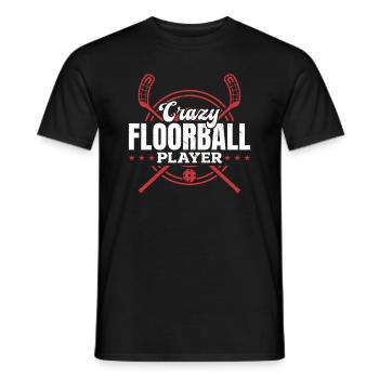 Joueur de floorball fou - Unihockey Floorball Playe - T-shirt homme - noir - Devant - AI Model Male 178 light (178cm)