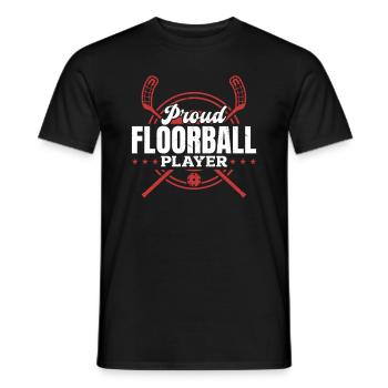 Fier joueur de floorball - Unihockey Floorball Playe - T-shirt homme - noir - Devant - AI Model Male 178 light (178cm)