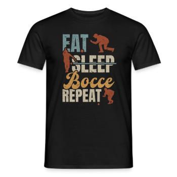 Eat Sleep Bocce Repeat - Funny Boccia Player - Men's T-Shirt - black - Front - AI Model Male 178 light (178cm)