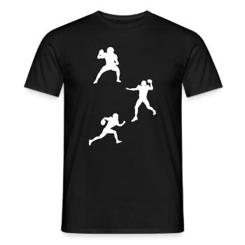 Rugby Player Silhouette Football Silhouette Footba - Männer T-Shirt - Schwarz - Vorne - AI Model Male 178 light (178cm)