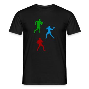 Rugby Player Silhouette - Männer T-Shirt - Schwarz - Vorne - AI Model Male 178 light (178cm)