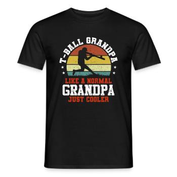 T-ball Grandpa like a normal Grandpa just cooler - Men's T-Shirt - black - Front - AI Model Male 178 light (178cm)