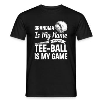 Grand-mère, c’est mon nom qui joue Le tee-ball est mon jeu - T-shirt homme - noir - Devant - AI Model Male 178 light (178cm)