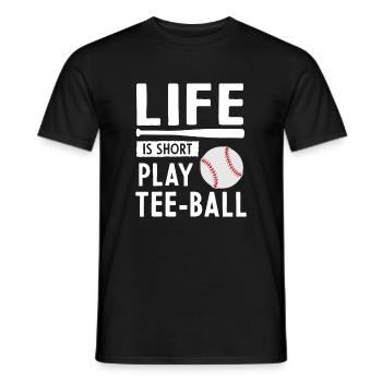 La vie est courte Tee-ball - T-shirt homme - noir - Devant - AI Model Male 178 light (178cm)
