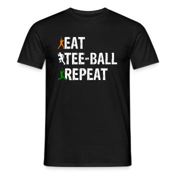 Eat Tee-ball Repeat - Joueur de tee-ball - T-shirt homme - noir - Devant - AI Model Male 178 light (178cm)