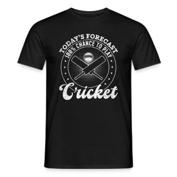 Cricket - Les prévisions d’aujourd’hui 100% de chances de jouer - T-shirt homme - noir - Devant - AI Model Male 178 light (178cm)