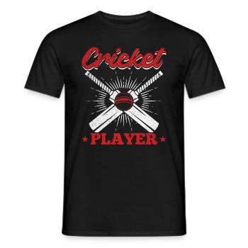 Cricketer Playing Cricket Cricketing - Cricket Pla - Männer T-Shirt - Schwarz - Vorne - AI Model Male 178 light (178cm)