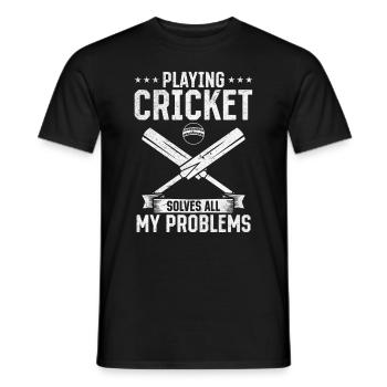 Jouer au cricket résout tous mes problèmes - Cricket Q - T-shirt homme - noir - Devant - AI Model Male 178 light (178cm)