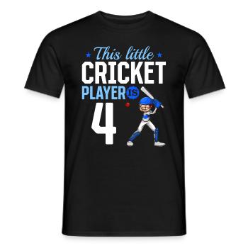 4th Birthday Cricket Player Baby Cricket Player - Männer T-Shirt - Schwarz - Vorne - AI Model Male 178 light (178cm)