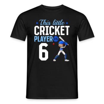 6th Birthday Cricket Player Baby Cricket Player - Männer T-Shirt - Schwarz - Vorne - AI Model Male 178 light (178cm)