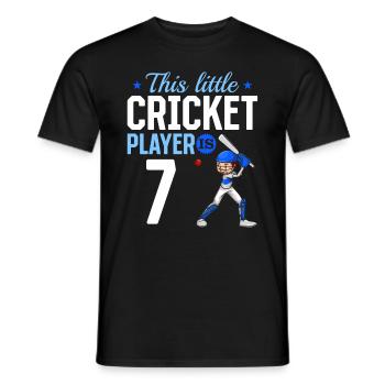 7th Birthday Cricket Player Baby Cricket Player - Männer T-Shirt - Schwarz - Vorne - AI Model Male 178 light (178cm)