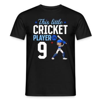 9th Birthday Cricket Player Baby Cricket Player - Männer T-Shirt - Schwarz - Vorne - AI Model Male 178 light (178cm)