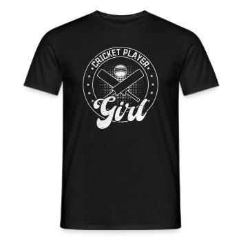 Cricket Player Girl Cricket - Männer T-Shirt - Schwarz - Vorne - AI Model Male 178 light (178cm)