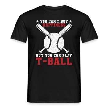 Tee-ball - Le bonheur ne s’achète pas, mais on peut le faire - T-shirt homme - noir - Devant - AI Model Male 178 light (178cm)