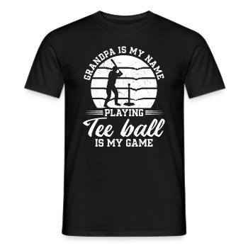 Grand-père, c’est mon nom, je joue au tee-ball, c’est mon jeu - T-shirt homme - noir - Devant - AI Model Male 178 light (178cm)